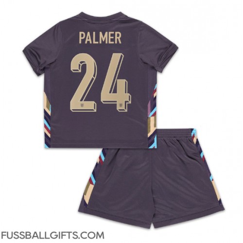 England Cole Palmer #24 Fußballbekleidung Auswärtstrikot Kinder EM 2024 Kurzarm (+ kurze hosen)